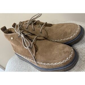 Womens 11 Earth Elements Arrowhead Camel Cognac Fur Lined Boots